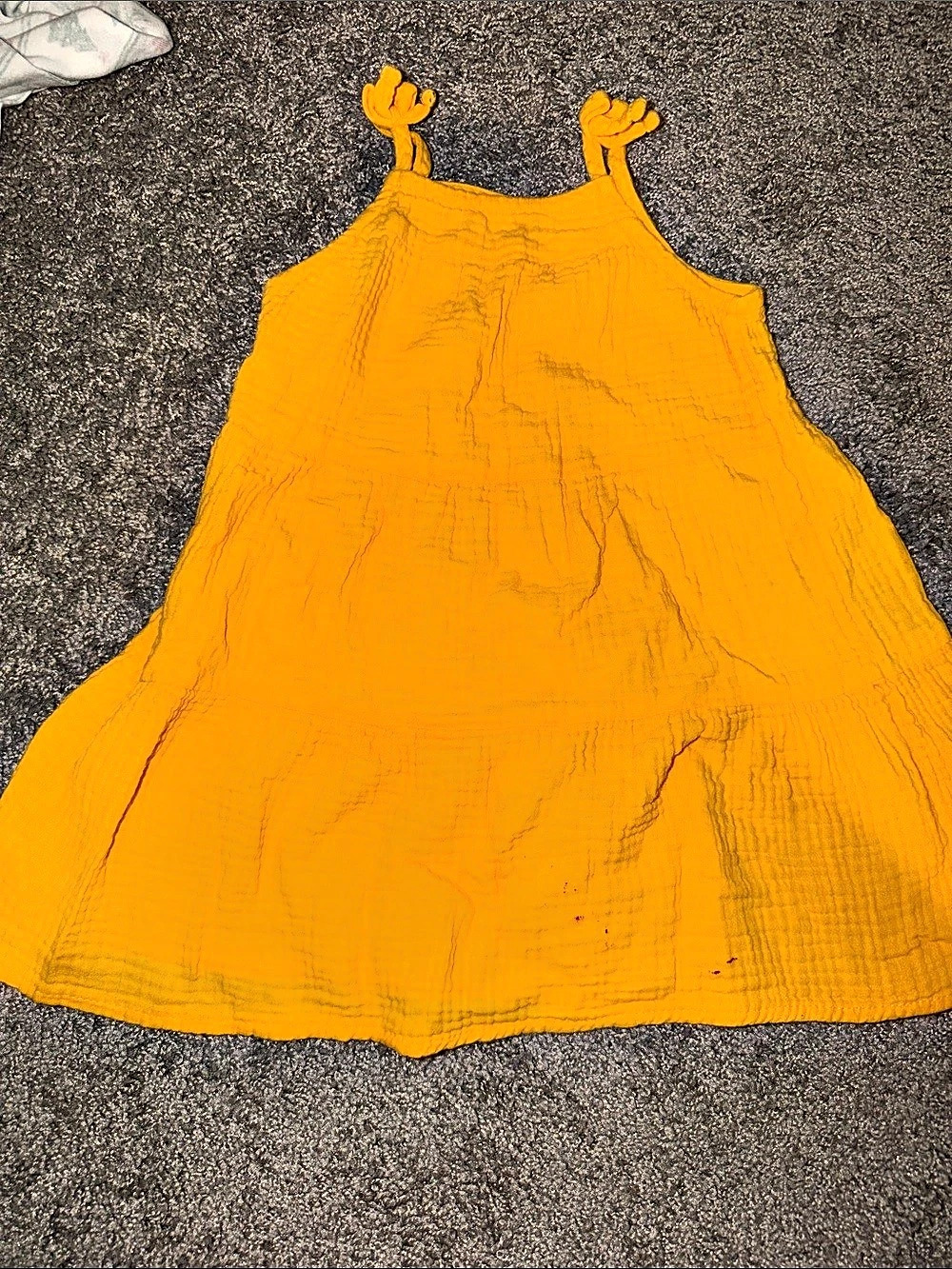 Cat & Jack Toddler Girls' Bow Strapped Dress Orange Girls 3T